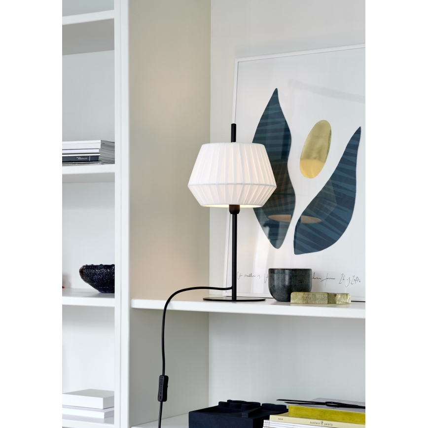 Nordlux - Настолна лампа DICTE 1xE14/40W/230V бял/черен