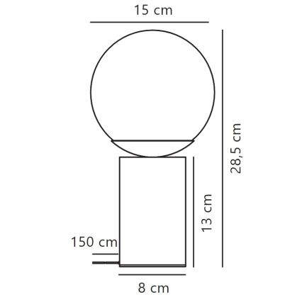 Nordlux - Настолна лампа LILLY 1xE14/25W/230V мрамор/сив