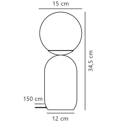Nordlux - Настолна лампа NOTTI 1xE14/25W/230V сив