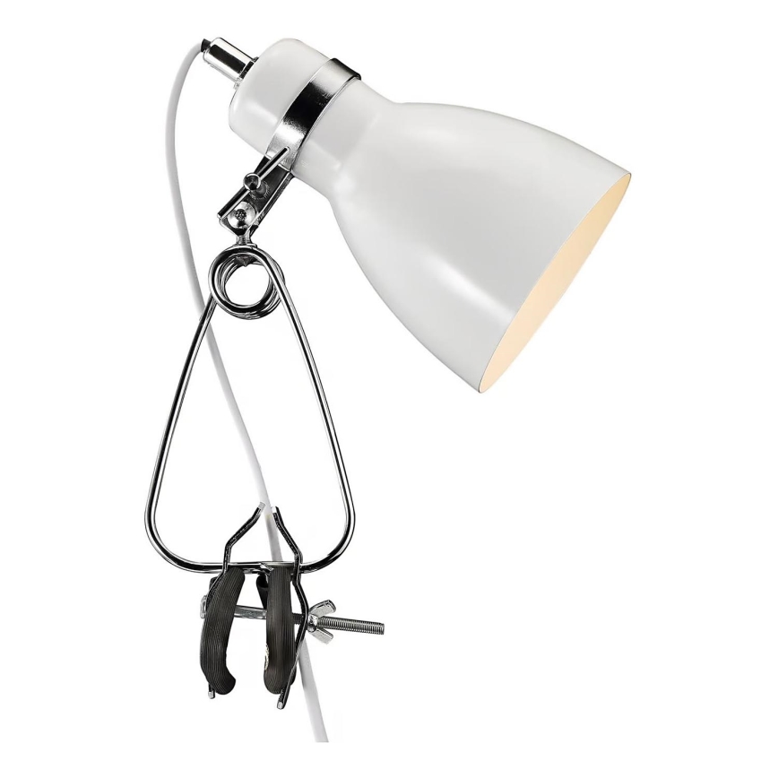 Nordlux - Настолна лампа с щипка CYCLONE 1xE14/15W/230V бял