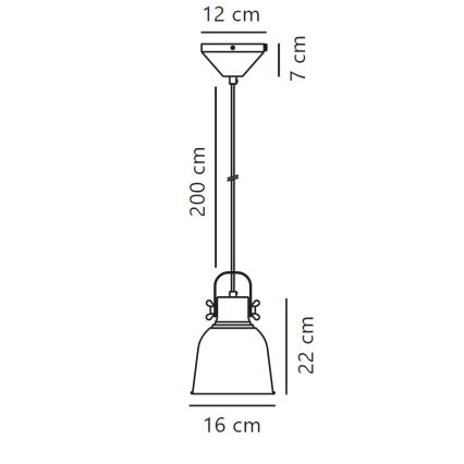 Nordlux - Пендел ADRIAN 1xE27/25W/230V Ø 16 см антрацит