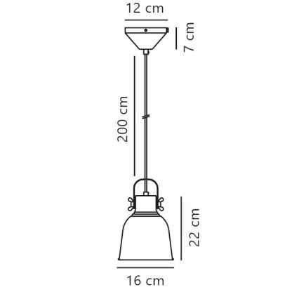 Nordlux - Пендел ADRIAN 1xE27/25W/230V Ø 16 см сив