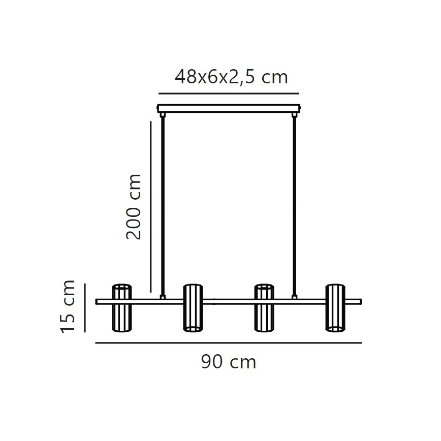 Nordlux - Пендел ALANIS 4xGU10/15W/230V черен
