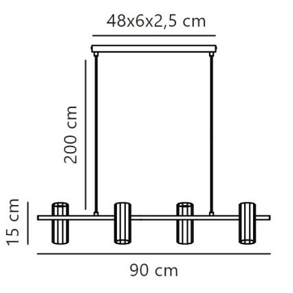 Nordlux - Пендел ALANIS 4xGU10/15W/230V черен