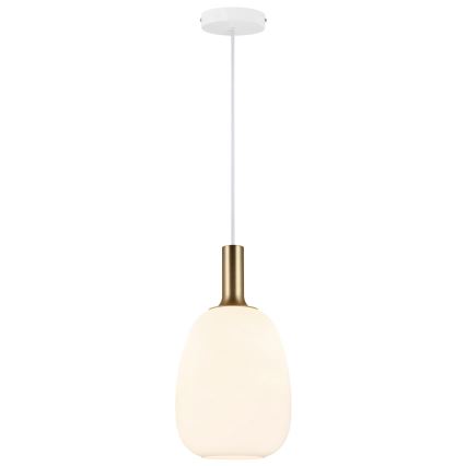 Nordlux - Пендел ALTON 1xE27/60W/230V бял/черен/месинг