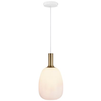 Nordlux - Пендел ALTON 1xE27/60W/230V бял/черен/месинг