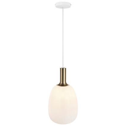 Nordlux - Пендел ALTON 1xE27/60W/230V бял/черен/месинг