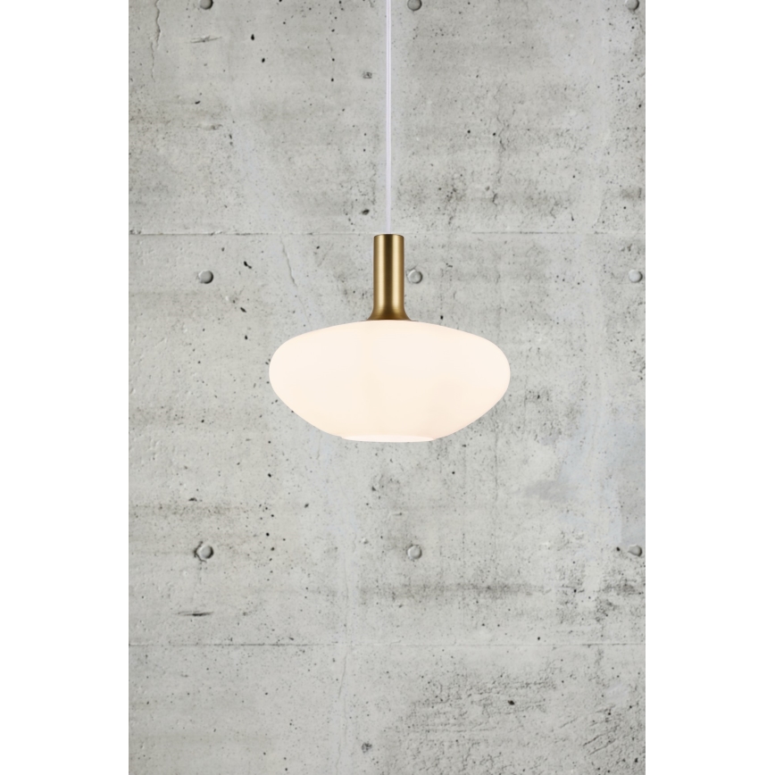 Nordlux - Пендел ALTON 1xE27/60W/230V бял/черен/месинг