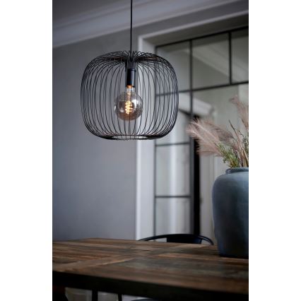 Nordlux - Пендел BERONI с кабел 1xE27/60W/230V, черен, Ø 40 см