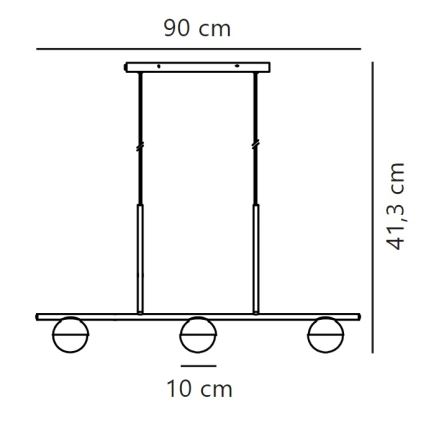 Nordlux - Пендел CONTINA 3xG9/5W/230V месинг