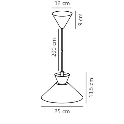 Nordlux - Пендел DIAL 1xE27/40W/230V Ø 25 см черен