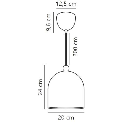Nordlux - Пендел GASTON 1xE27/40W/230V бял