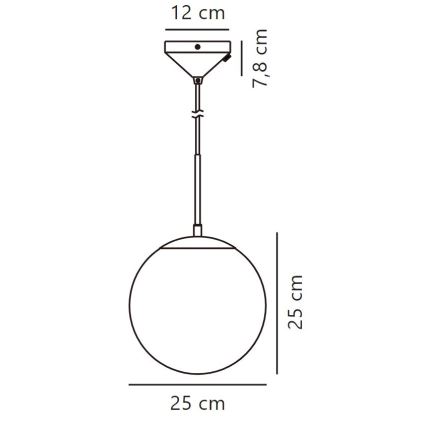 Nordlux - Пендел GRANT 1xE27/25W/230V Ø 25 см