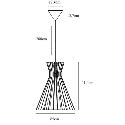 Nordlux - Пендел GROA 1xE27/60W/230V