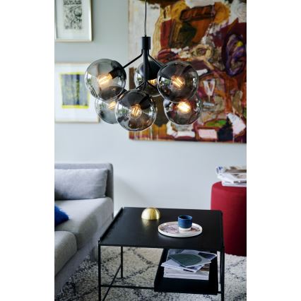 Nordlux - Пендел IVONA 6xE27/28W/230V черен