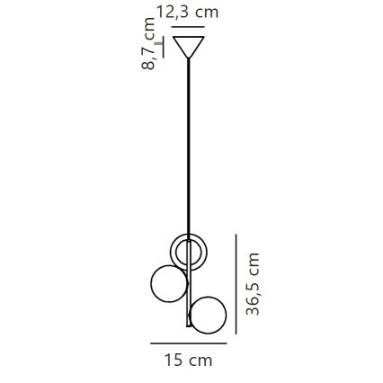 Nordlux - Пендел LILLY 3xE14/40W/230V черен