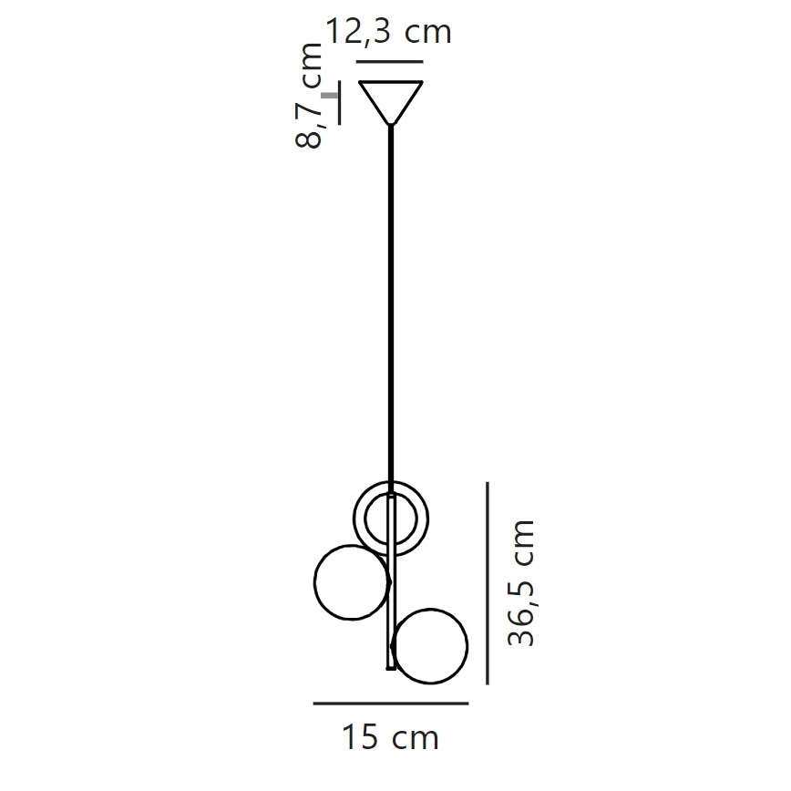 Nordlux - Пендел LILLY 3xE14/40W/230V черен