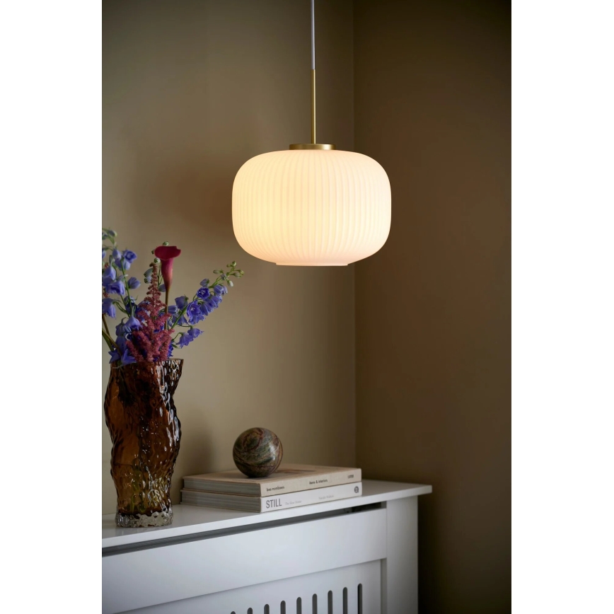 Nordlux - Пендел MILFORD 1xE27/40W/230V Ø 30 см бял