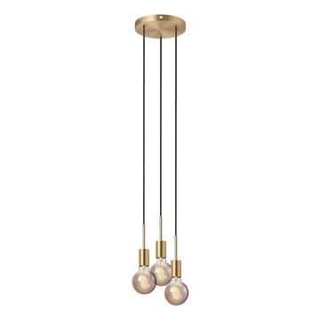 Nordlux - Пендел на кабел PACO 3xE27/25W/230V месинг