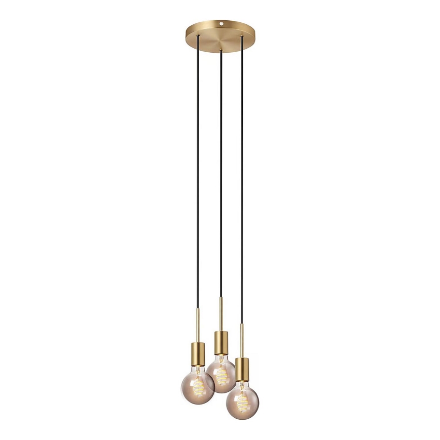 Nordlux - Пендел на кабел PACO 3xE27/25W/230V месинг