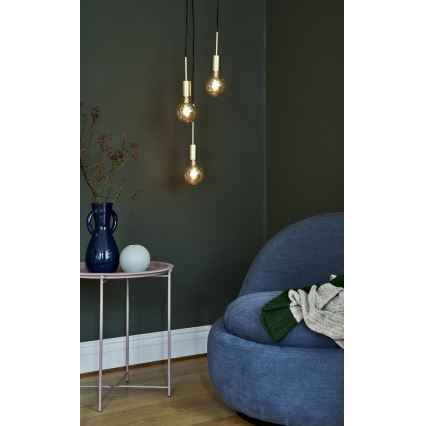 Nordlux - Пендел на кабел PACO 3xE27/25W/230V месинг