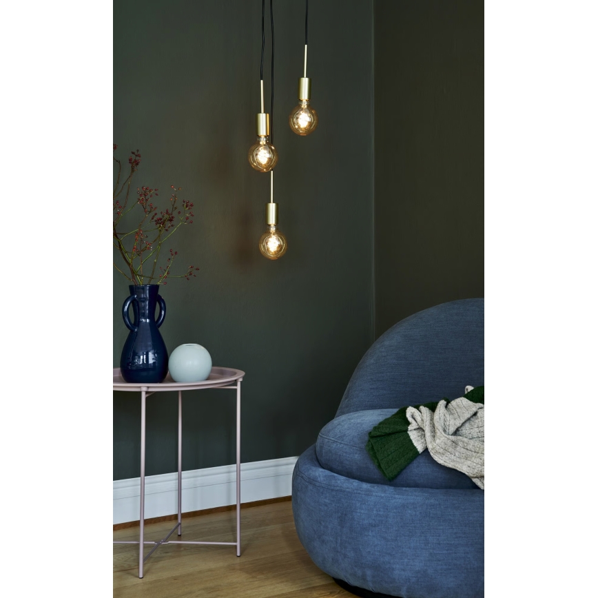 Nordlux - Пендел на кабел PACO 3xE27/25W/230V месинг