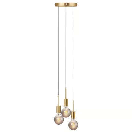 Nordlux - Пендел на кабел PACO 3xE27/25W/230V месинг