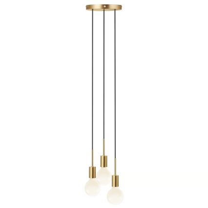 Nordlux - Пендел на кабел PACO 3xE27/25W/230V месинг