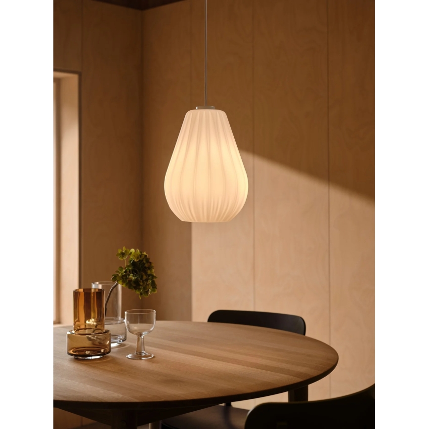 Nordlux - Пендел на кабел SALLINO 1xE27/15W/230V Ø 24 cm бял