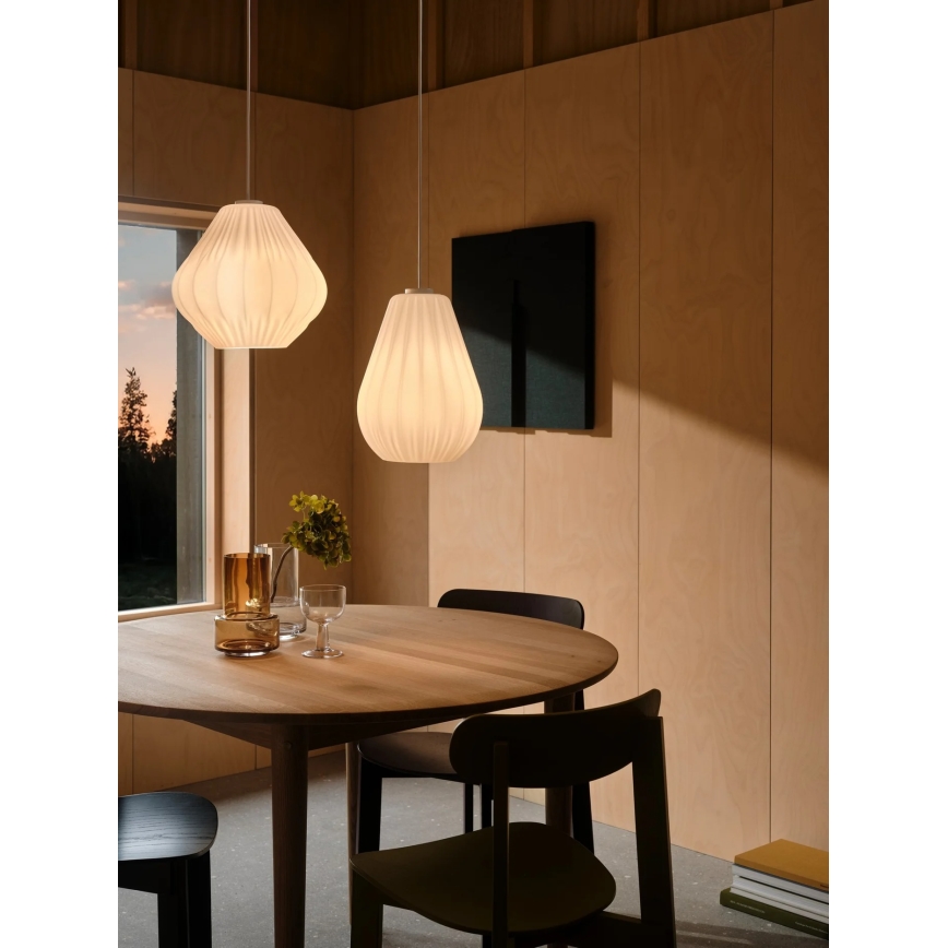 Nordlux - Пендел на кабел SALLINO 1xE27/15W/230V Ø 24 cm бял