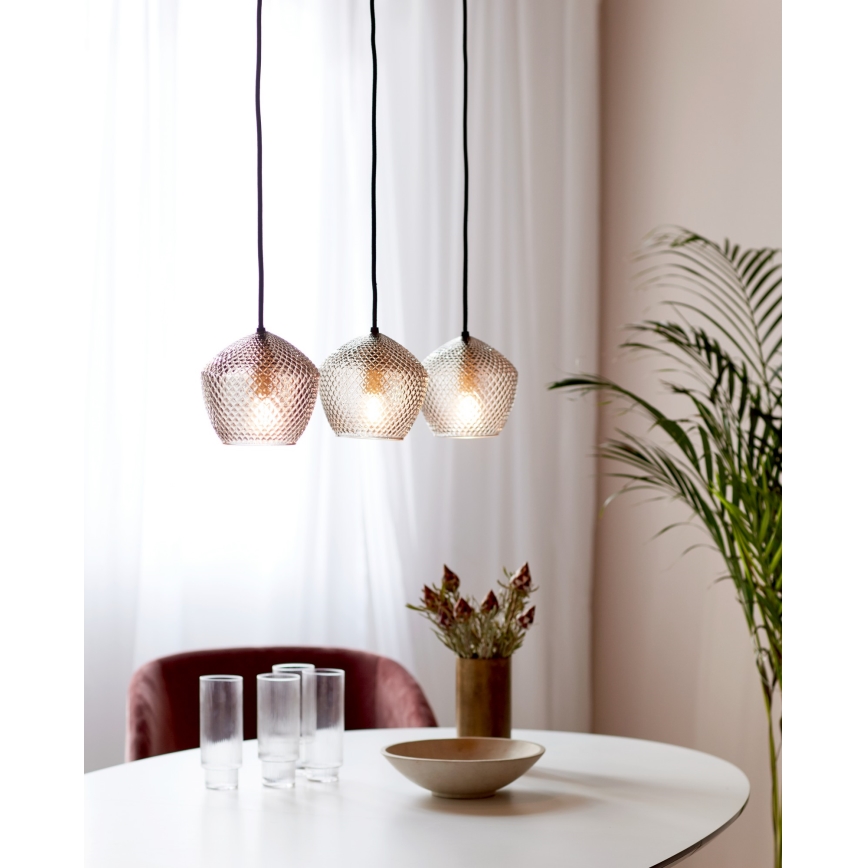 Nordlux - Пендел ORBIFORM 3xE14/25W/230V черен/сив
