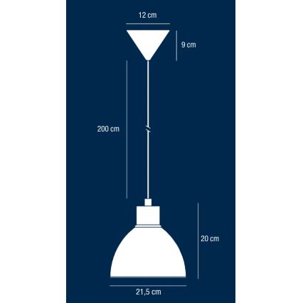 Nordlux - Пендел POP 1xE27/40W/230V черен/златист