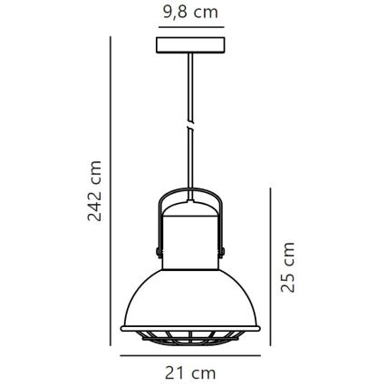 Nordlux - Пендел PORTER 1xE27/60W/230V