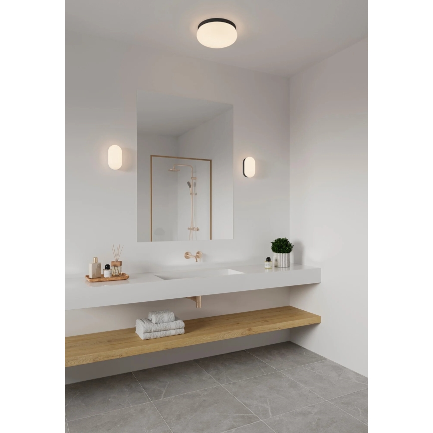 Nordlux - Плафон за баня FOAM 2xE27/55W/230V IP44 черен