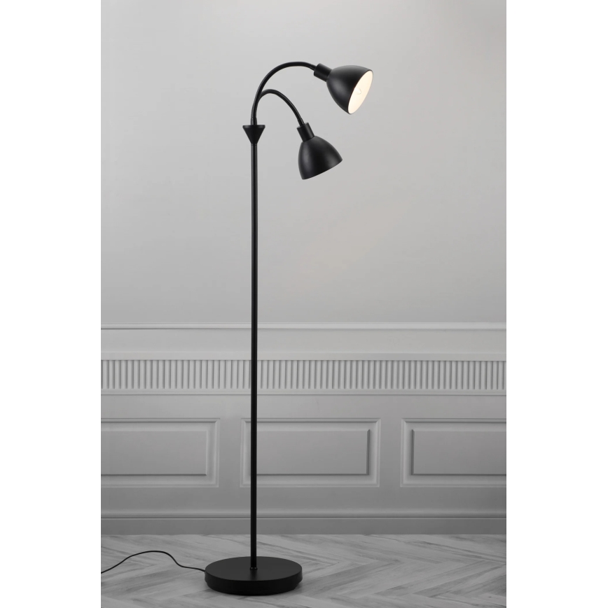 Nordlux - Подова лампа RAY 2xE14/25W/230V черна