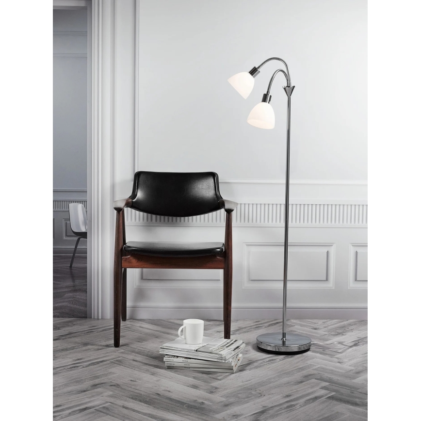 Nordlux - Подова лампа RAY 2xE14/25W/230V лъскав хром