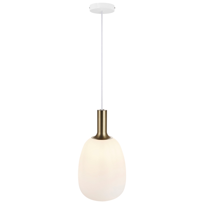 Nordlux - Полилей на кабел ALTON 1xE27/60W/230V бял/черен/месинг