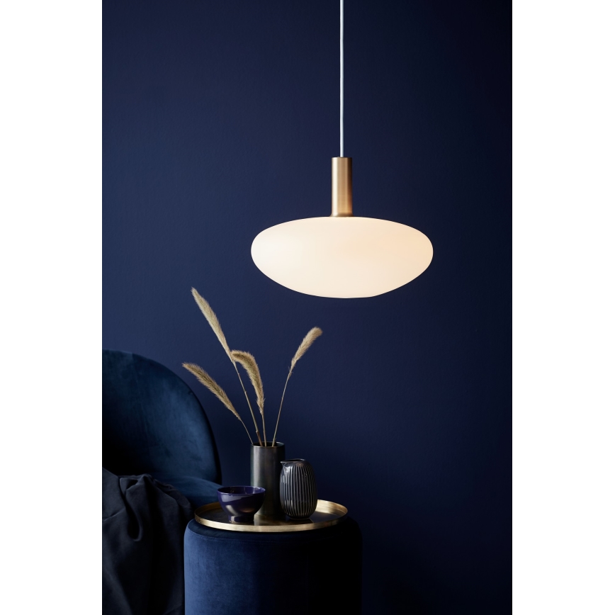 Nordlux - Полилей на кабел ALTON 1xE27/60W/230V бял/черен/месинг