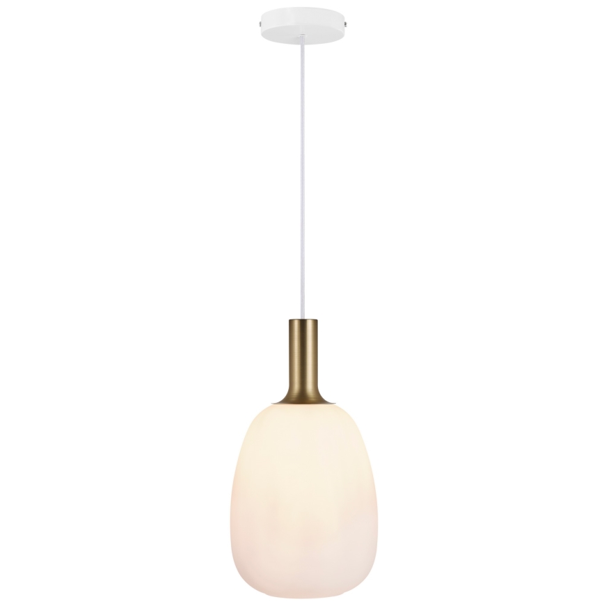 Nordlux - Полилей на кабел ALTON 1xE27/60W/230V бял/черен/месинг