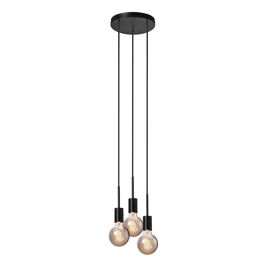 Nordlux - Полилей на шнур PACO 3xE27/25W/230V черен