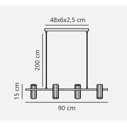 Nordlux - Полилей на кабел ALANIS 4xGU10/15W/230V месинг