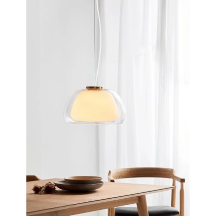 Nordlux - Полилей на кабел JELLY 1xE27/40W/230V бял/прозрачен
