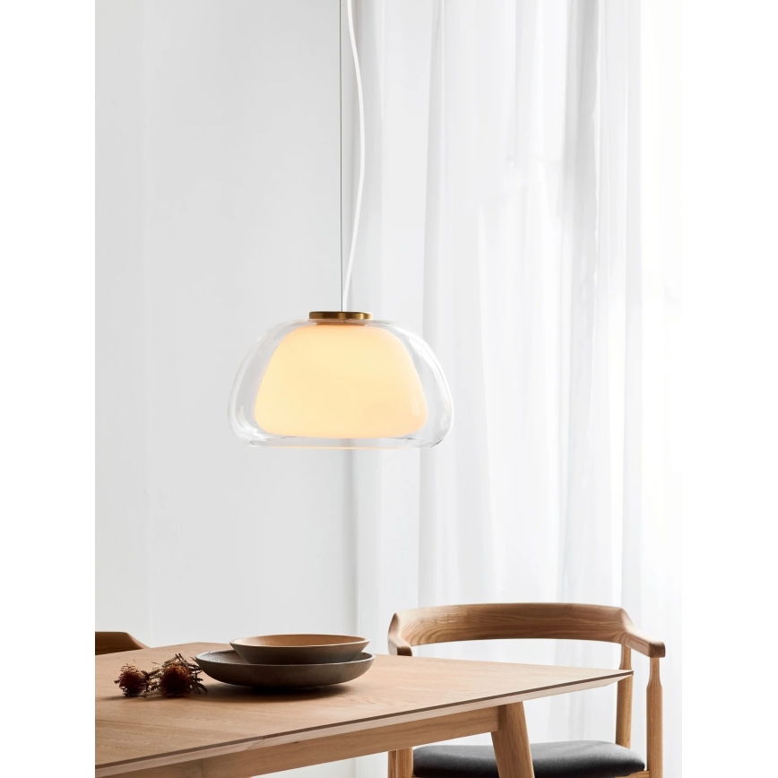 Nordlux - Полилей на кабел JELLY 1xE27/40W/230V бял/прозрачен