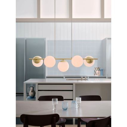 Nordlux - Полилей на кабел LILLY 5xE14/10W/230V месинг