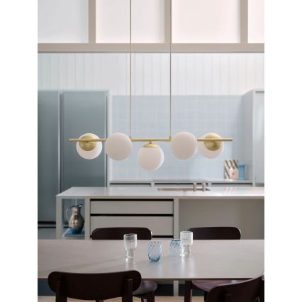 Nordlux - Полилей на кабел LILLY 5xE14/10W/230V месинг