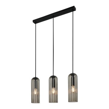 Nordlux - Полилей на кабел MIELLA 3xE27/25W/230V черен/опушен