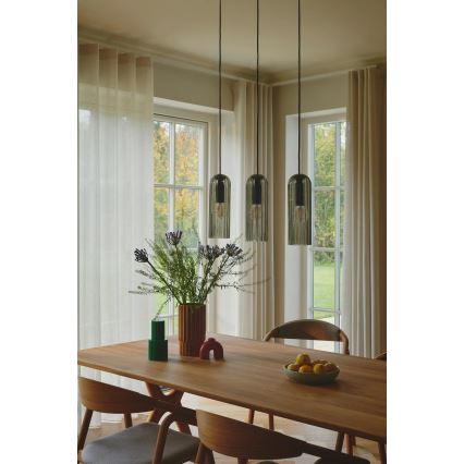 Nordlux - Полилей на кабел MIELLA 3xE27/25W/230V черен/опушен