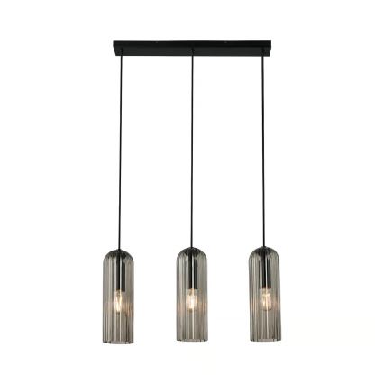 Nordlux - Полилей на кабел MIELLA 3xE27/25W/230V черен/опушен