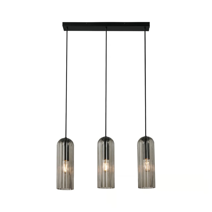 Nordlux - Полилей на кабел MIELLA 3xE27/25W/230V черен/опушен