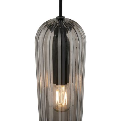 Nordlux - Полилей на кабел MIELLA 3xE27/25W/230V черен/опушен
